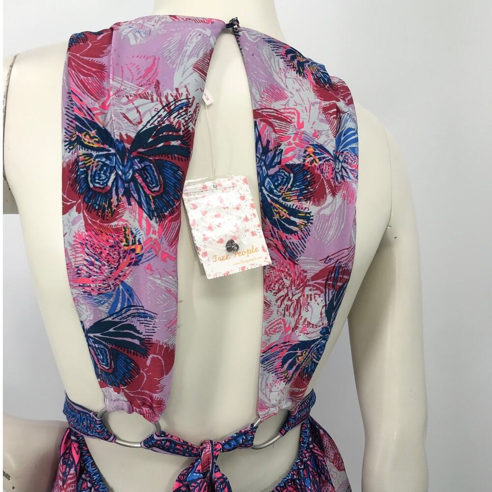 Free People Purple Combo Daydreamin Halter Mini Dress M - Picture 7 of 13